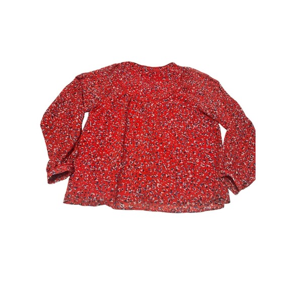 The Shirt Rochelle Behrens Size XS Floral Button Down Red Lagenlook #E4-1 - Picture 8 of 8